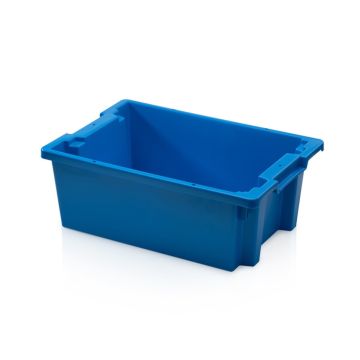 Stack and nesting bin 60x40x22cm, capacity 35 liters, Blue, NORAH Plastics