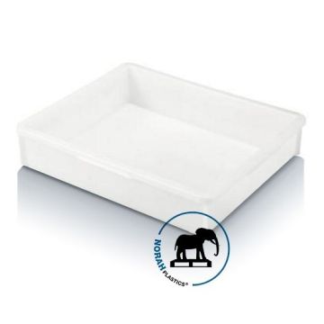 Stapelbak 52x45,5x11cm, inhoud 18 liter, HDPE, glad hygiënisch design, NORAH Plastics