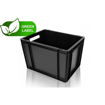 Stackable crates 40x30x32,5cm, capacity 30 liters, black, NORAH Plastics