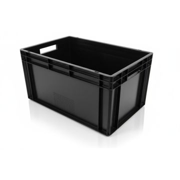 Stackable stacking box, 60x40x32cm, ECO LINE, Zwart, NORAH Plastics