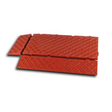 Plastic floor tile ramp, grey, heavy duty