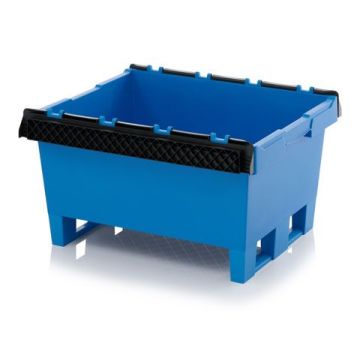 Brackets bin on 2 drag skids, 80x60x42cm, capacity 115 liters, NORAH Plastics