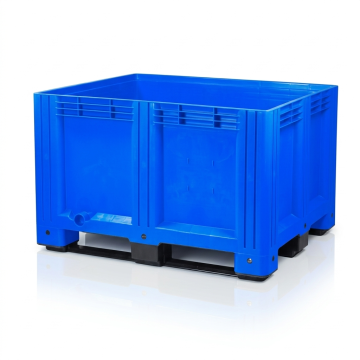 Blue Palletbox 120x100x78cm, 3 skids, capacity 610 liters, NORAH Plastics
