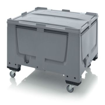 Bulk Boxes with Wheels and Lid, 120x100x93cm, 4 Wheels, NORAH Plastics