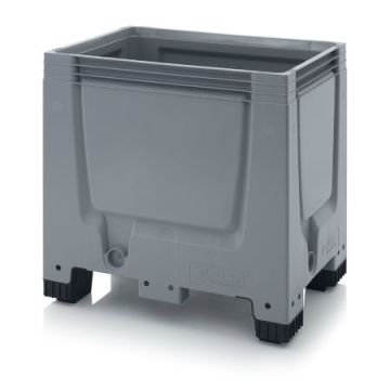 Palletbox 80x60x79cm, 4 legs, capacity 250 liters, GREY, NORAH Plastics