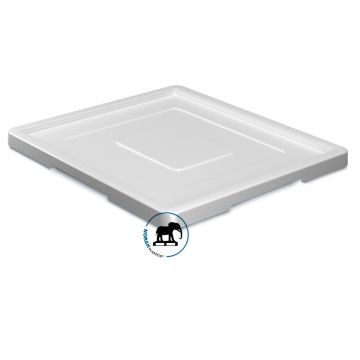 Lid for white stacking bins, HDPE, WHITE, NORAH Plastics