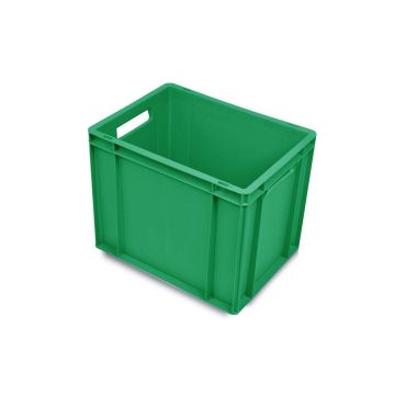 Plastics stacking crate, Green 40x30x32cm, NORAH Plastics