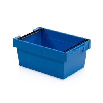 Stacking bin with stacking bars 60x40x27cm, capacity 45 litres, NORAH Plastics