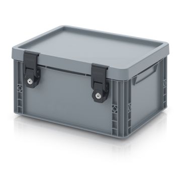 Stacking bin with lock, 40x30x23,5cm, capacity 20 litres, PP, NORAH Plastics