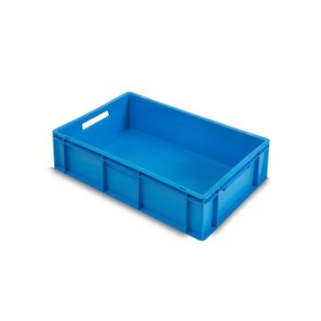 Blue stackable box, 60x40x17cm, capacity 30 litres, Closed, NORAH Plastics