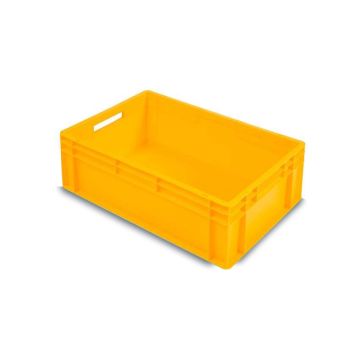 Stacking box, 60x40x22cm, capacity 45 liters, Yellow, PP, NORAH Plastics