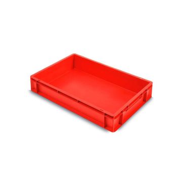 Stacking bin 60x40x12cm, capacity 20 litres, red, NORAH Plastics