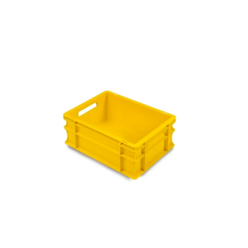 Stackable Yellow Totes 40x30x17cm, capacity 15 litres, NORAH Plastics