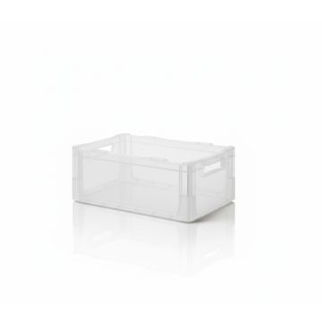 Transparent stacking bin, 400x300x125mm, capacity 21 litres, NORAH Plastics
