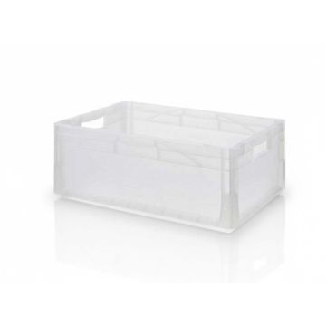 Transparent stackable box, 600x400x220mm, Capacity 44 liters, NORAH Plastics