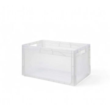 Clear stackable boxes, 600x400x320mm, Capacity 66 liters, NORAH Plastics