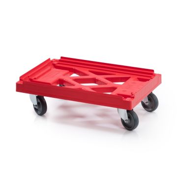 Dolly with grid, 4 swivel casters and rubber wheels, NORAH Plastics