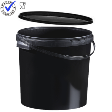Black Pail with lid, capacity 20 liters, NORAH Plastics