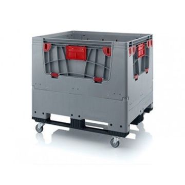 Foldable palletbox 120x100x114cm, 4 wheels and 3 skirts, capacity 900 liters, NORAH Plastics