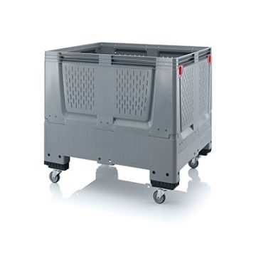Foldable palletbox 120x100x114 cm, 4 wheels, capacity 900 liters, NORAH Plastics
