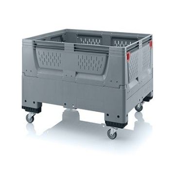 Foldable palletbox 120x100x93 cm, 4 wheels, capacity 670 liters, NORAH Plastics