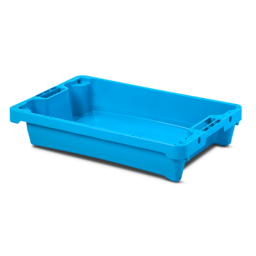 Fish box 60x40x12,5cm, with drainage holes, 15 liters, Blue, NORAH Plastics