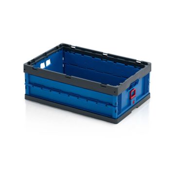 Folding crate 60x40x22cm, capacity 38 liters, Blue, NORAH Plastics