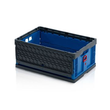 Folding box with lid 60x40x27cm, capacity 48 liters, Blue, NORAH Plastics