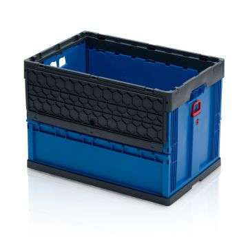 Foldable container with lid 60x40x42mm , capacity 78 liters, Closed, Blue, NORAH Plastics