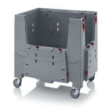 Folding pallet box 80x60x93cm, 4 wheels, capacity 250 liters, NORAH Plastics