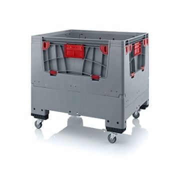 Foldable palletbox 120x100x114cm, 4 wheels, capacity 900 liters, NORAH Plastics