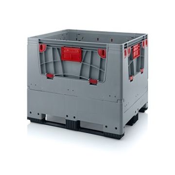 Foldable Bulk Palletbox, 900 liters, Hinged flaps, NORAH Plastics