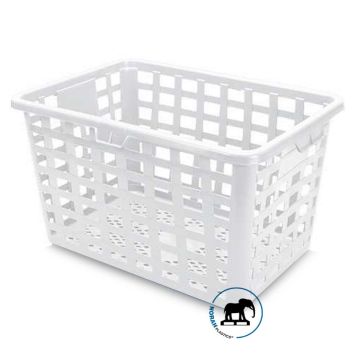 Laundry textile basket, 125 liter heavy duty, White, PP, NORAH Plastics