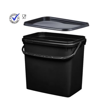 Rectangular pail with lid, 10,6 liter