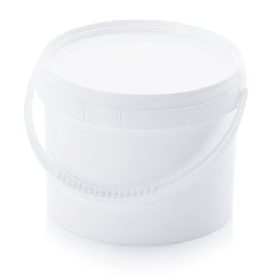 White Plastic Buckets, Plastic Handle and T/E Lid