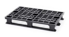 Plastic pallet with smooth upper deck and trailing slats - LP 1208K OS
