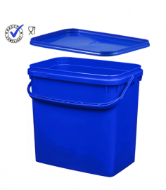Rectangular pail with lid, 10,6 liter, Blue NORAH Plastics