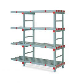 Plastic corner extension rack 100 x 40 x 182 cm with 4 shelves, NORAH Plastics