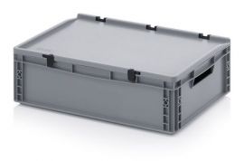 Stacking Crates with lid 60x40x18,5cm, capacity 35 liters, NORAH Plastics