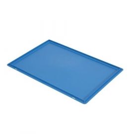 Flat drop on Lid for Stacking Crates 60x40cm, blue, PP, NORAH Plastics