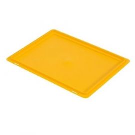 Flat lid for stacking bin 40x30cm, yellow, NORAH Plastics