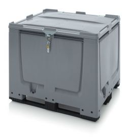 Bigibox Bulk Containers with hinged lid, 120x100x100cm, 3 skids, Capacity 900 liter, NORAH Plastics