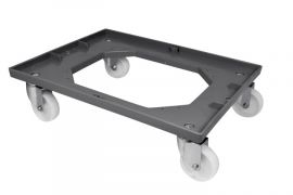 Dollie Transport Undercarriage for Bakery Baskets, Grey, NORAH Plastics