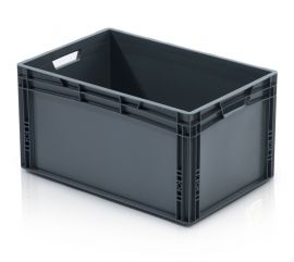 Stackable stacking box, 60x40x32cm, ECO LINE, Grey, NORAH Plastics