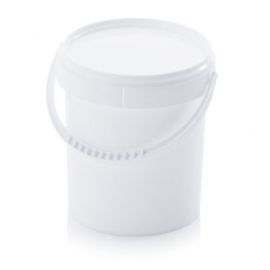 2 Gallon/8 Liter 30 Series White HDPE Square Pail with Handle