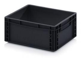 ESD stacking bin 40x30x17 cm, capacity 15 liters, NORAH Plastics