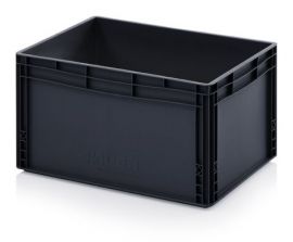 Conductive ESD Stacking bins 60x40x32cm, capacity 66 liters, NORAH Plastics