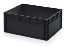 ESD stacking bin 80x60x32cm, capacity 130 liter, NORAH Plastics
