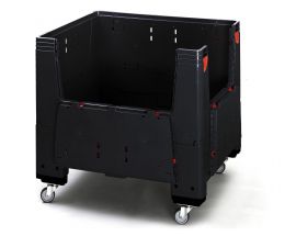 Foldable ESD palletbox 120x100x100cm, 4 wheels, capacity 900 liters