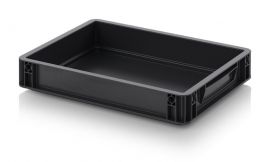 ESD stacking bin 40x30x7,5cm, capacity 6,9 liters, NORAH Plastics